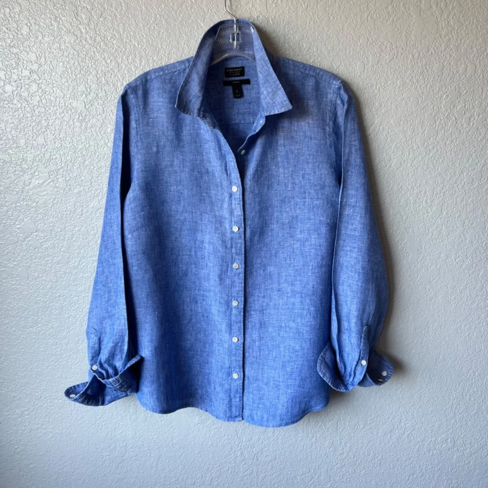 Baird McNutt for J. Crew Irish Linen Perfect Slim Fit button down shirt - Picture 2 of 12